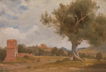 Ansicht von Girgenti in Sizilien mit dem Tempel der Concordia und Juno